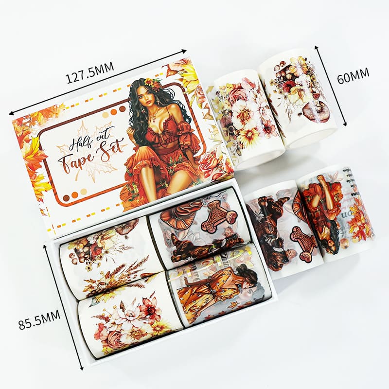 4PCS Autumn Series PET/Washi Tape-3