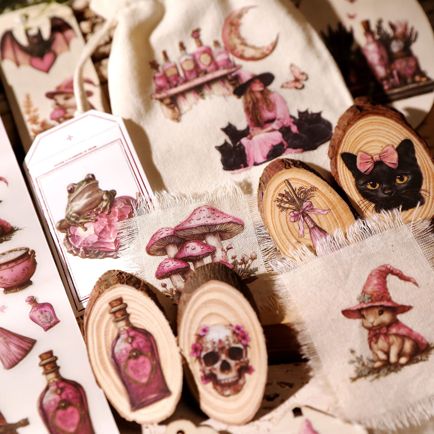 3PCS Pink Halloween Transfer Stickers