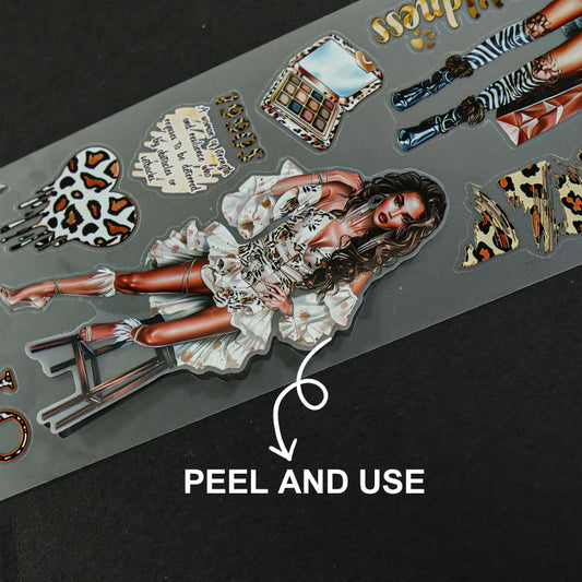 4PCS Leopard Print Series PET/Washi Tape