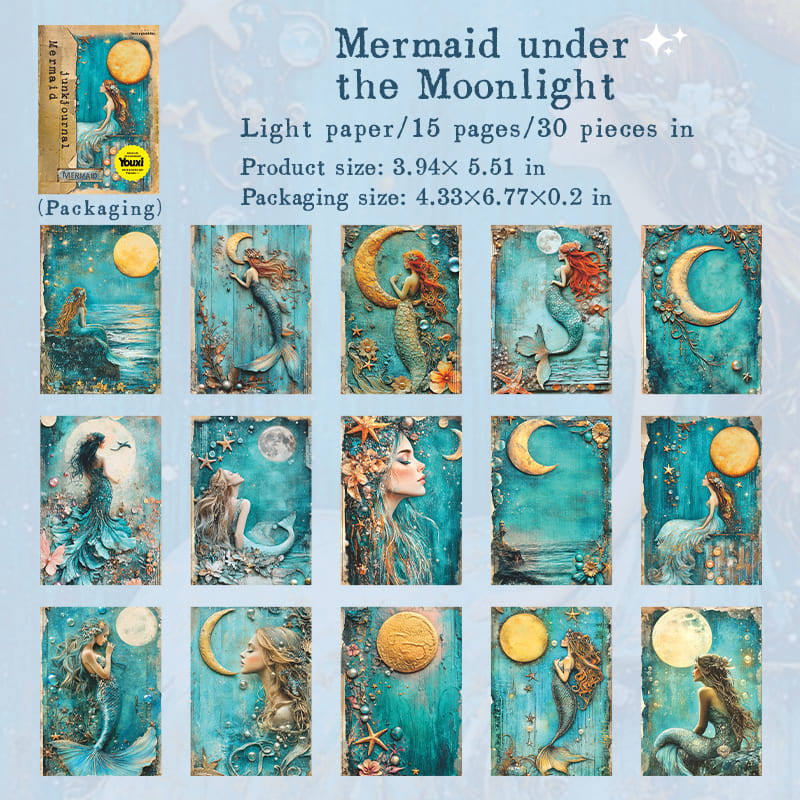 Mermaid Theme Scrapbook Paper