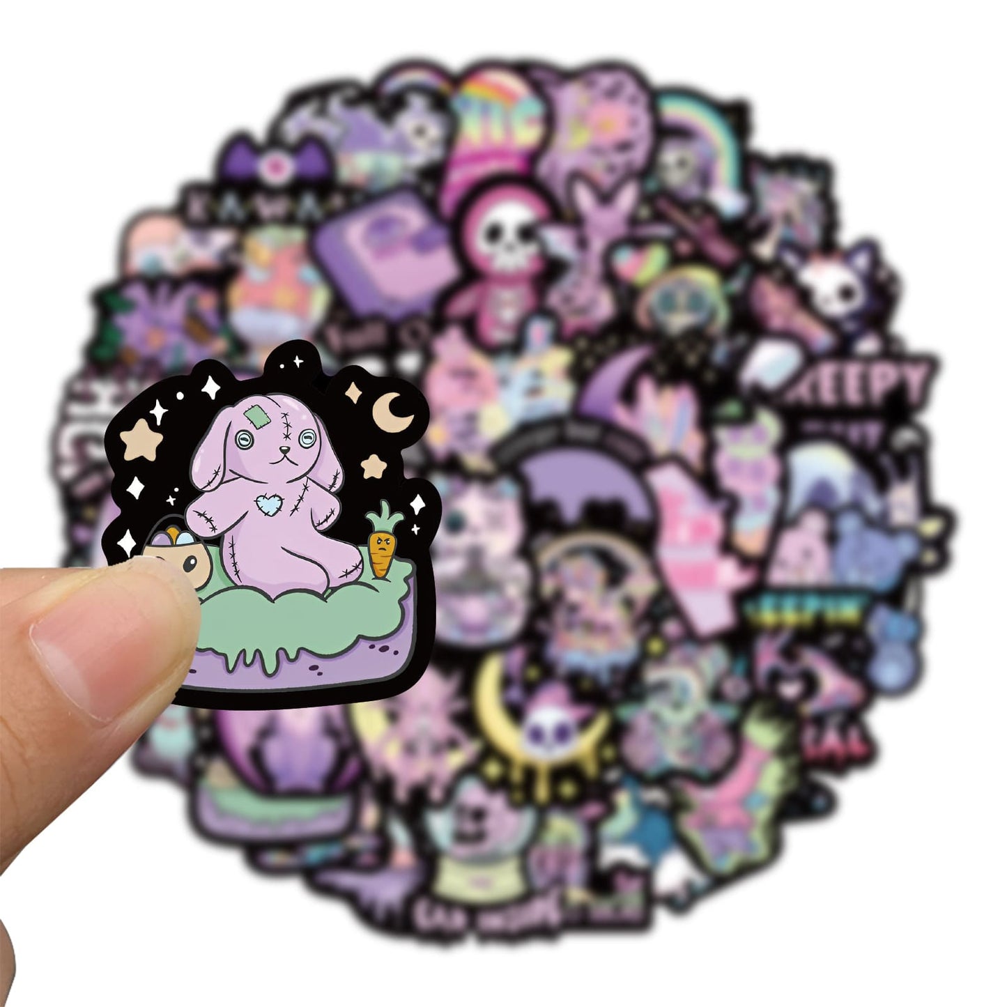 50PCS Gothic Dark Purple Sticker Pack