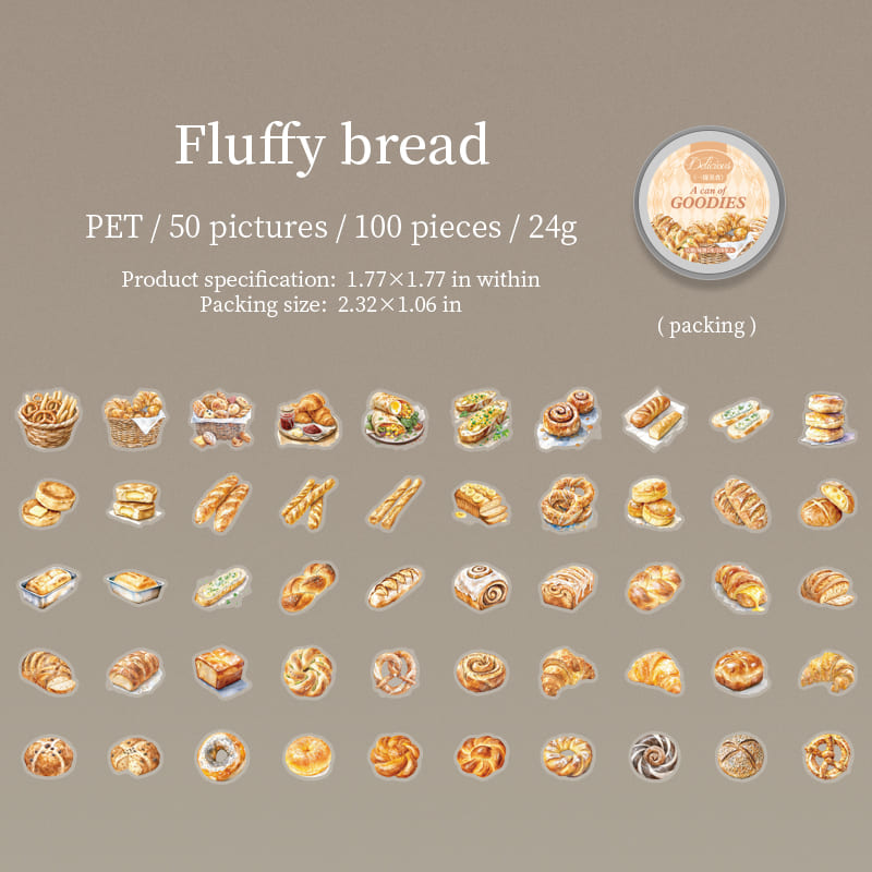 A jar of food Stickers-100PCS