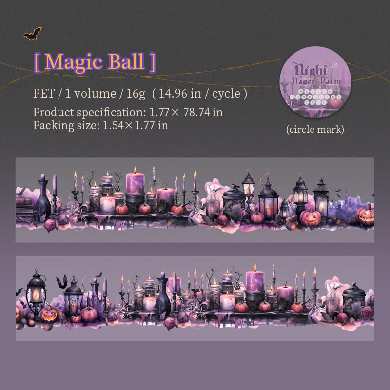 Dark Night Masquerade Themed PET Tape