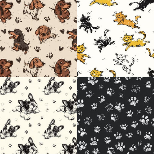 24PCS Whimsical Cats Scrapbook Paper