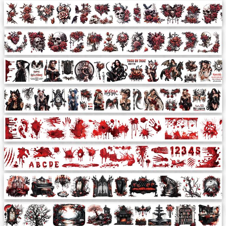 4PCS Halloween Series PET Tape