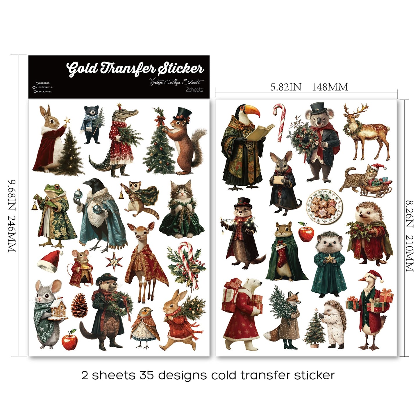 Christmas Animals Transfer Sticker