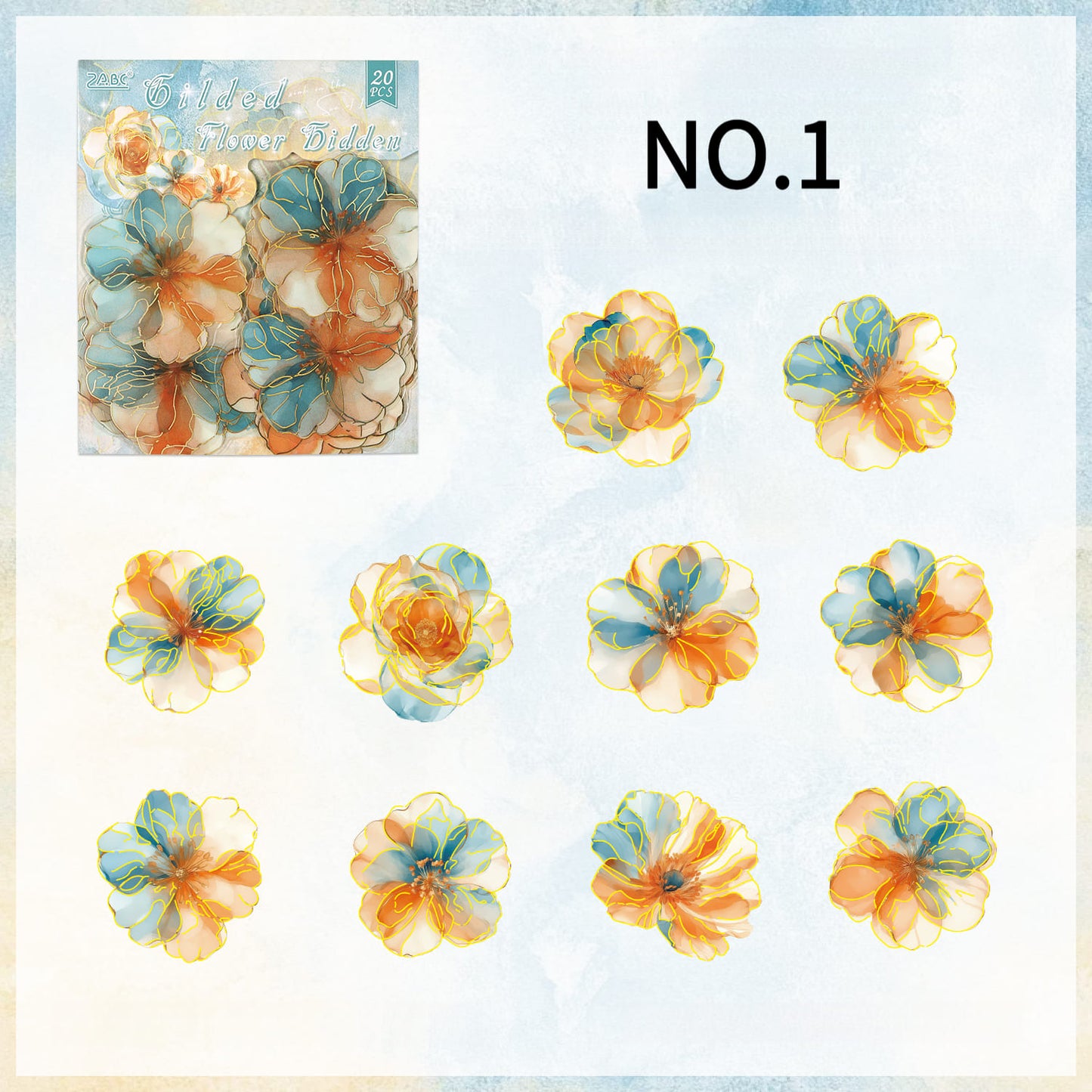 Holographic Foil Flower PET Stickers