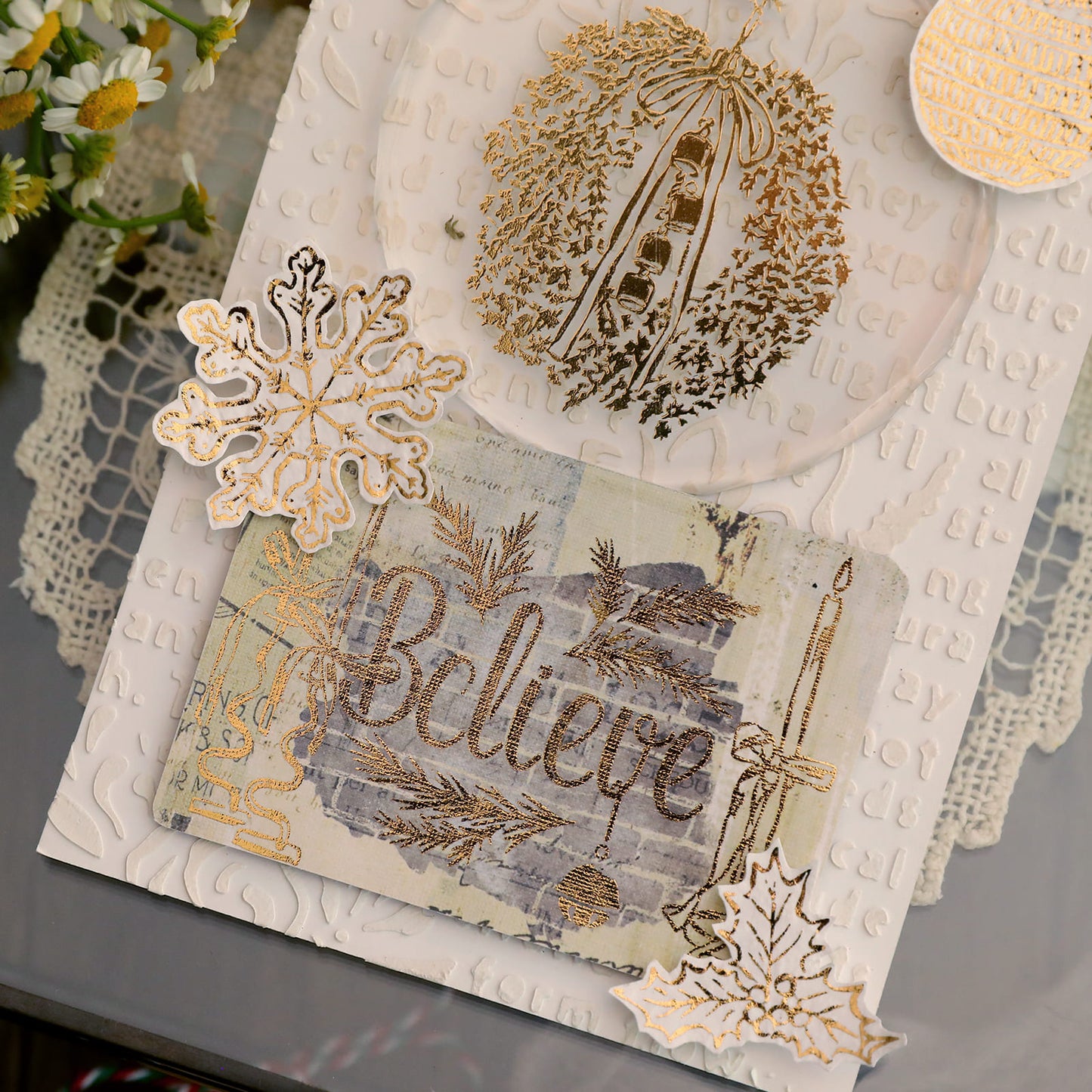 Christmas Themed Foil Transfer Stickers