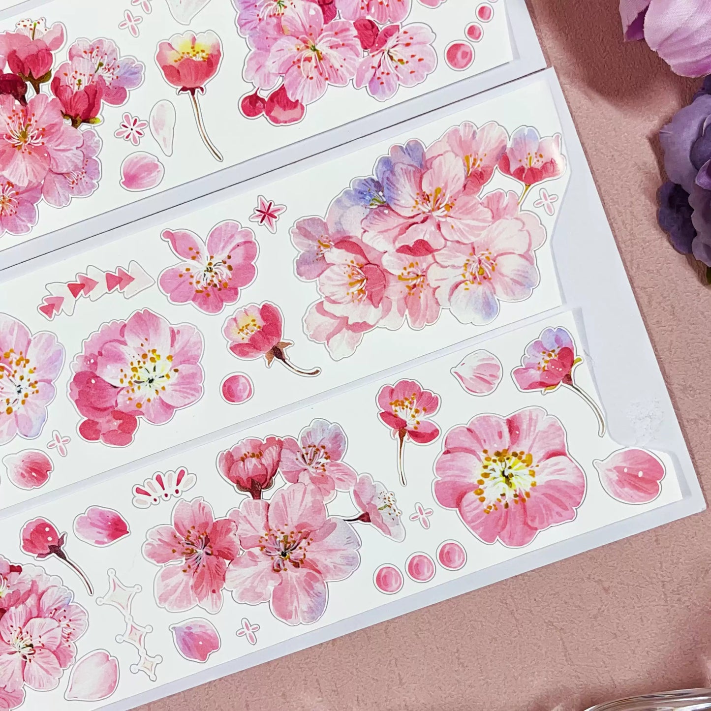 Cherry Blossom Die-Cut PET/Washi Paper Tape (One Cycle)