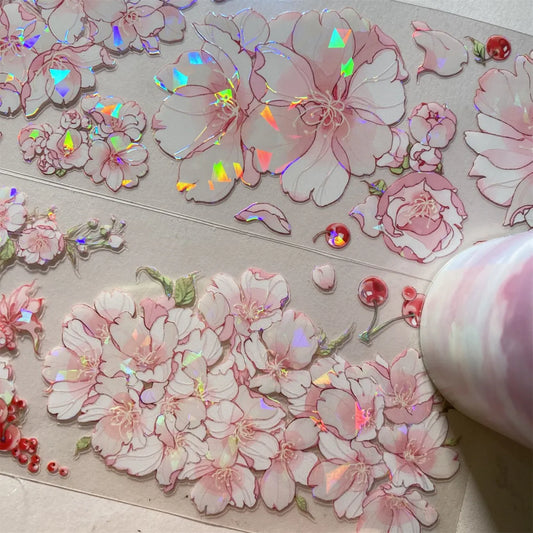 5cm*100cm Cherry Blossom One Cycle PET Tape