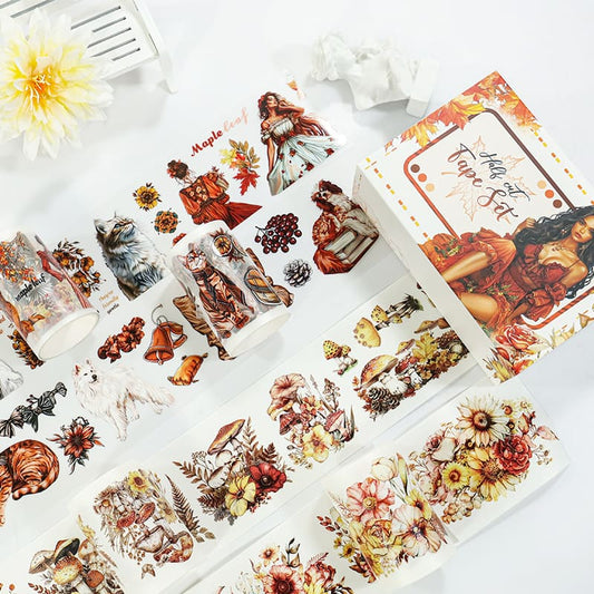 4PCS Autumn Series PET/Washi Tape-3