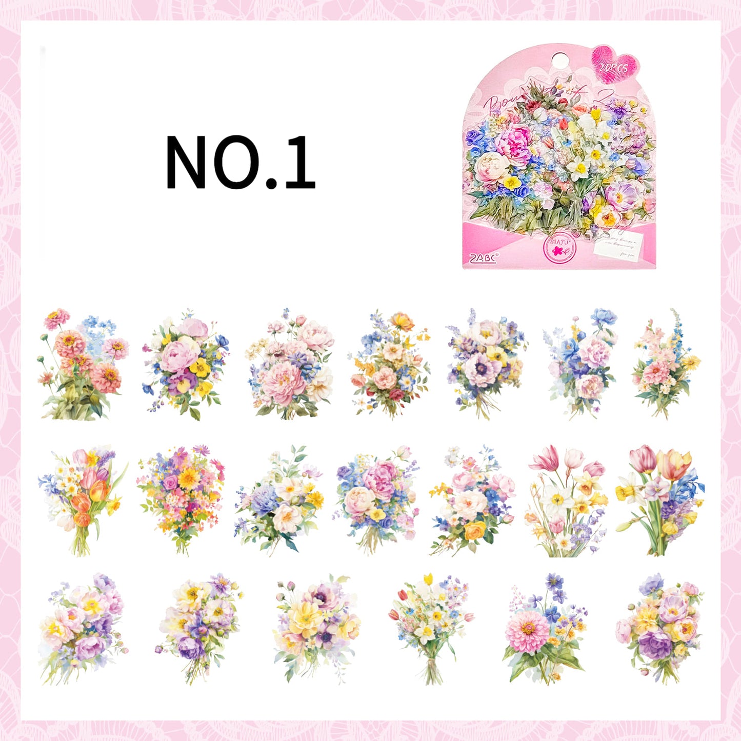 Bouquet PET Stickers