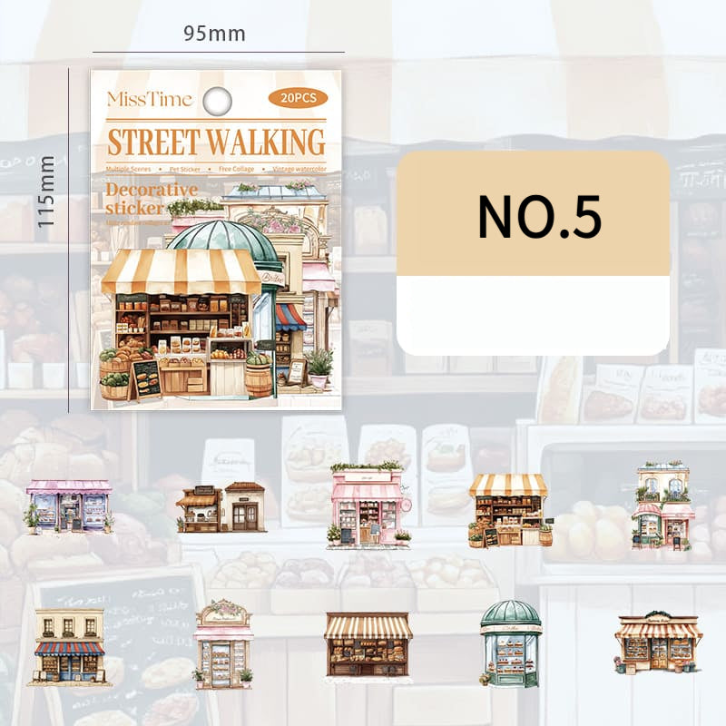 20PCS Street Corner Theme Stickers