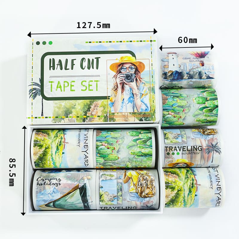 4PCS Travel Series PET/Washi Tape