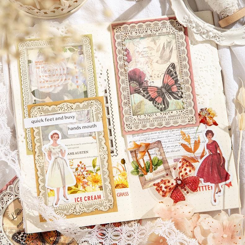 50PCS Lace Series Scrapbook Paper