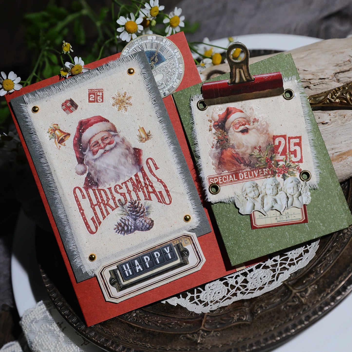 3PCS Vintage Christmas Transfer Stickers