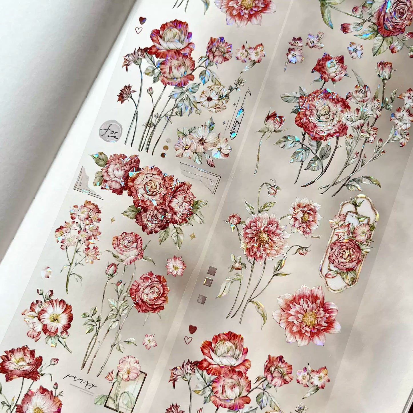 6cm*5m Die-Cut Red Flower Tape