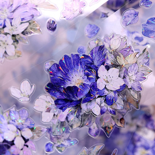 Die-Cut Purple Floral PET Tape