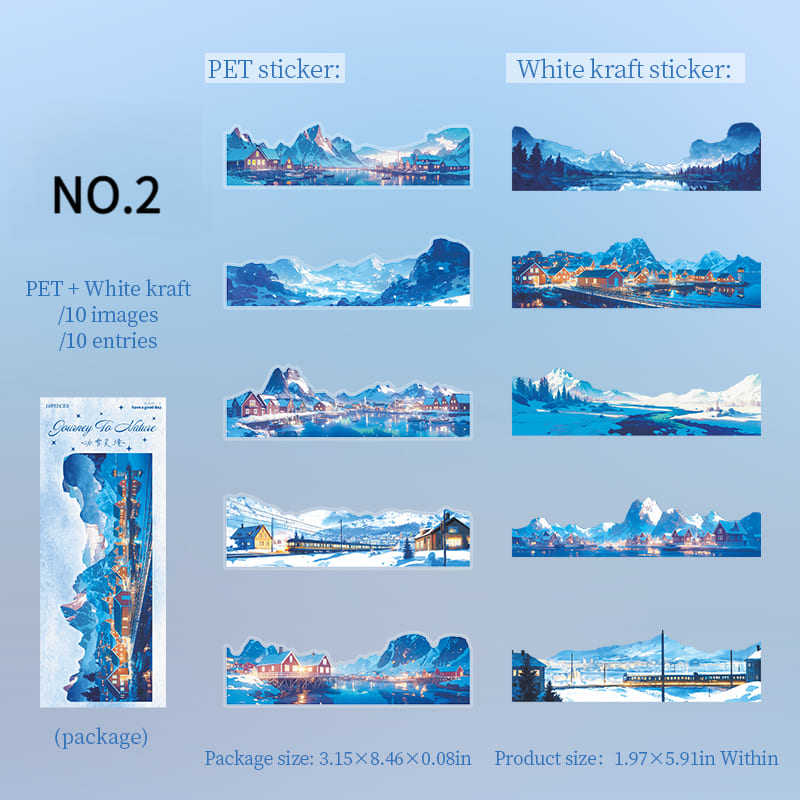Snow landscape PET+Paper sticker