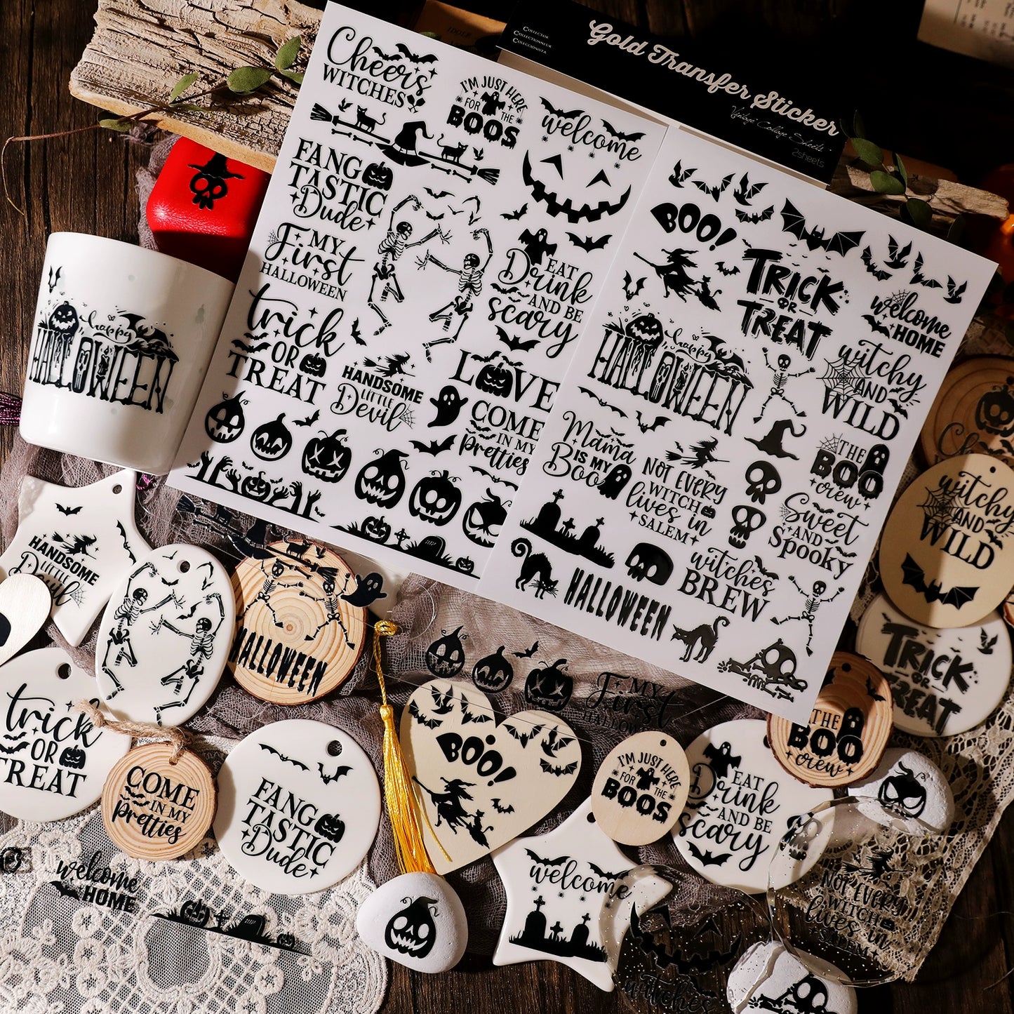 Black Halloween Transfer Sticker