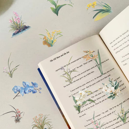 50PCS Orchid Grass Stickers