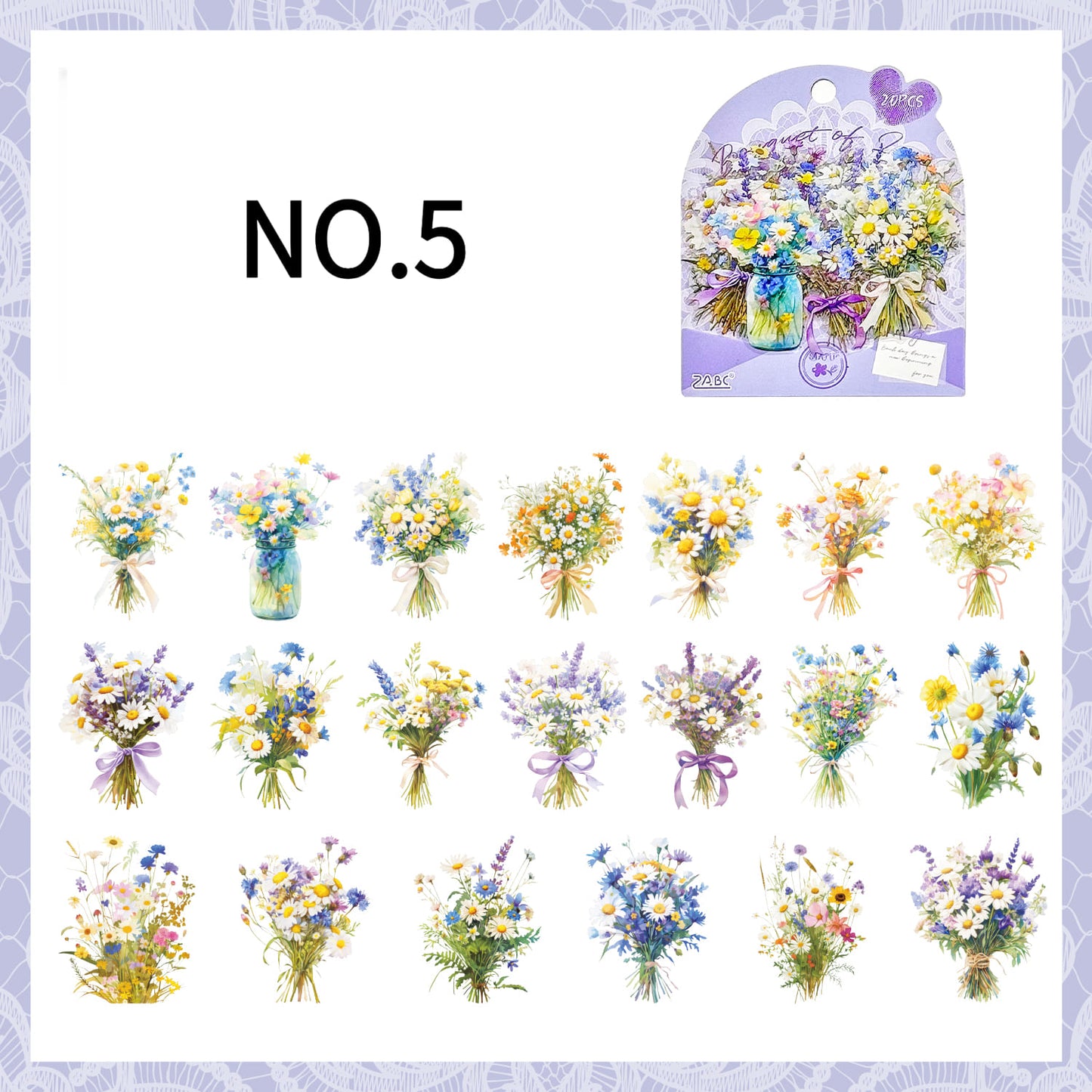 Bouquet PET Stickers