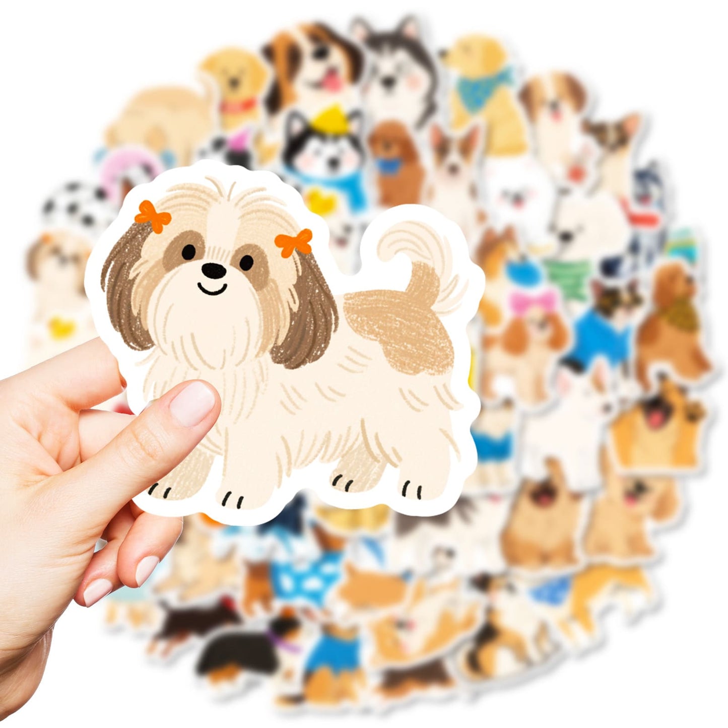 Cartoon dog stickers for scrapbooking and planner decoration