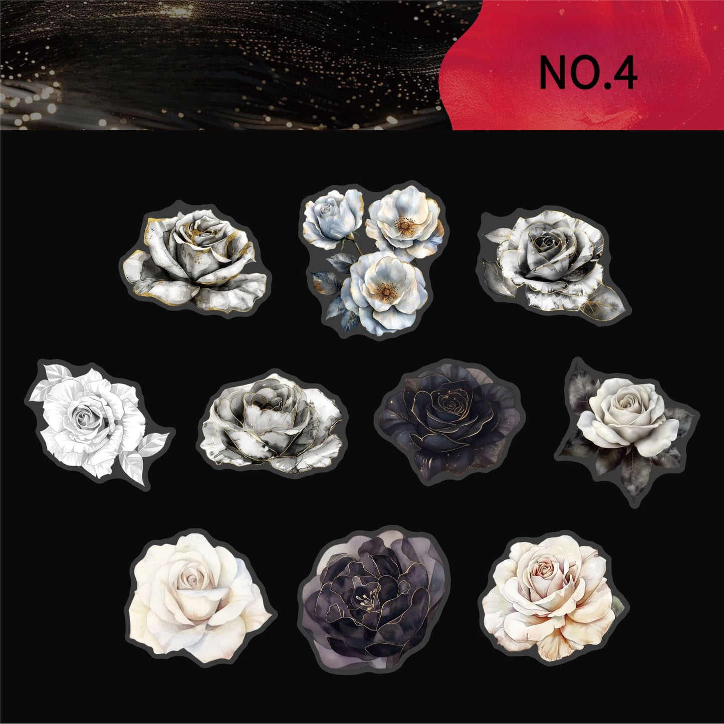 White Floral Stickers
