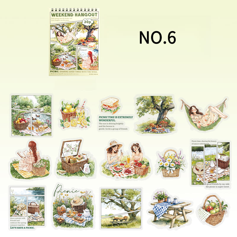 Picnic PET sticker – outdoor picnic journaling and DIY decoration
