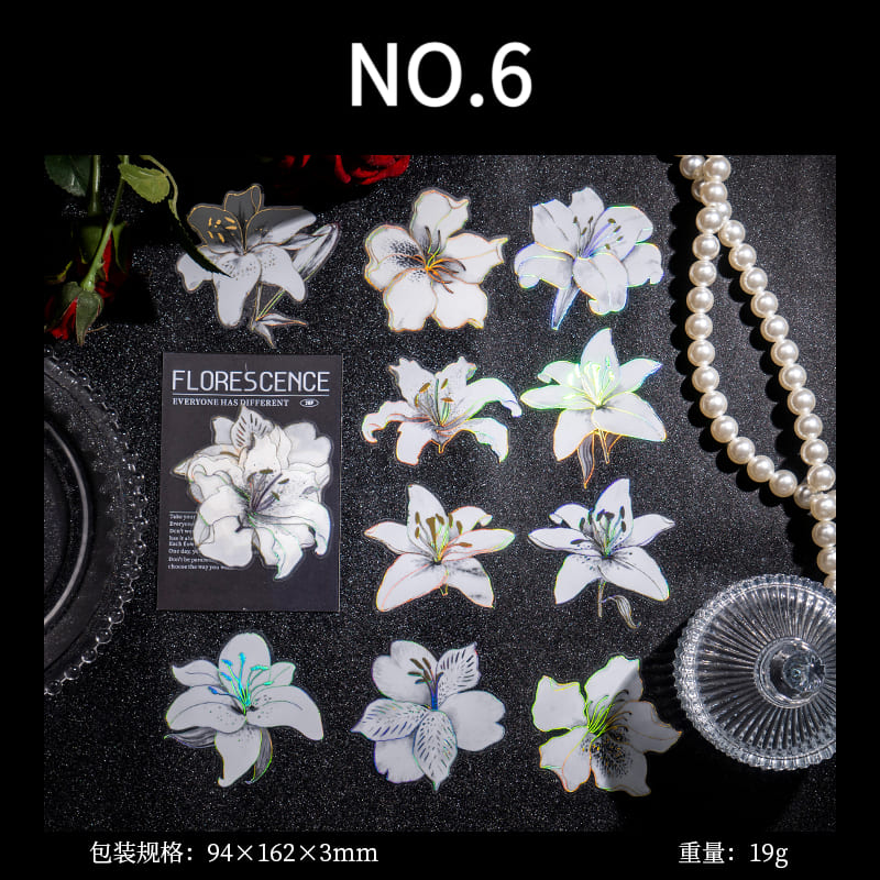 White Flower Stickers