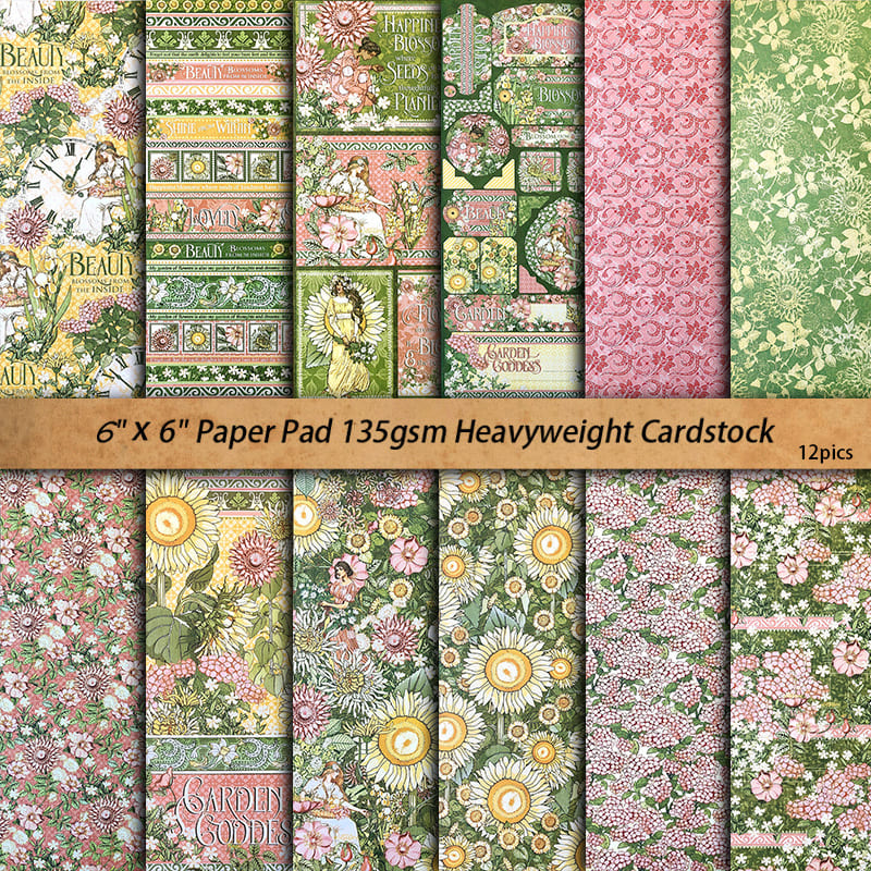 Vintage Garden Scrapbook Paper
