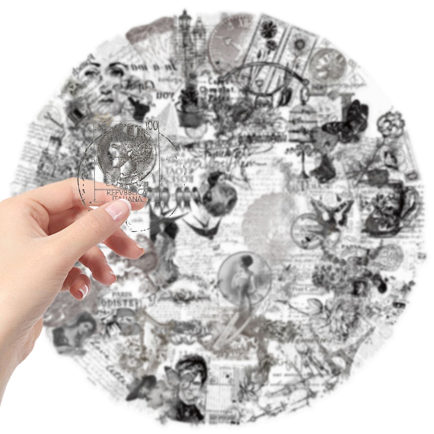 50PCS Vintage Collage Sticker Pack