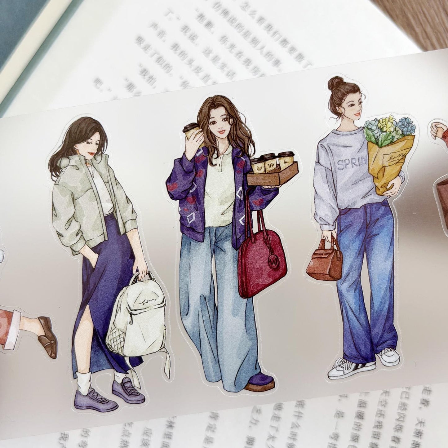 8cm*100 cm Die-Cut Casual Character Series One cycle Tape