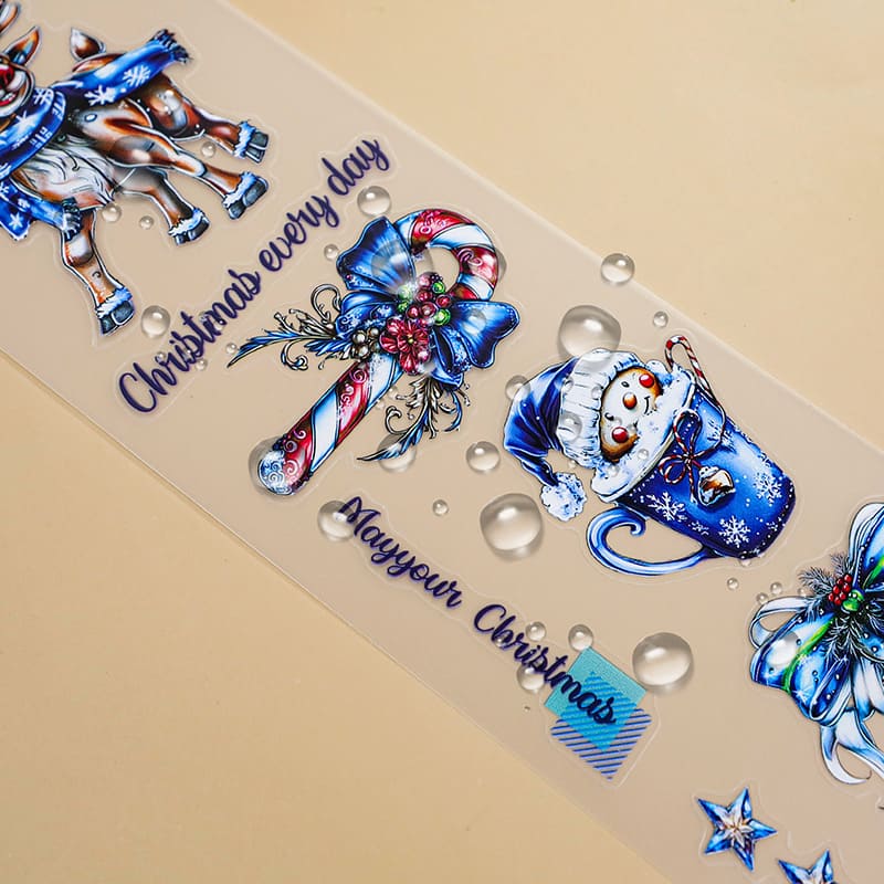 4PCS Blue Christmas Collection PET/Washi Tape