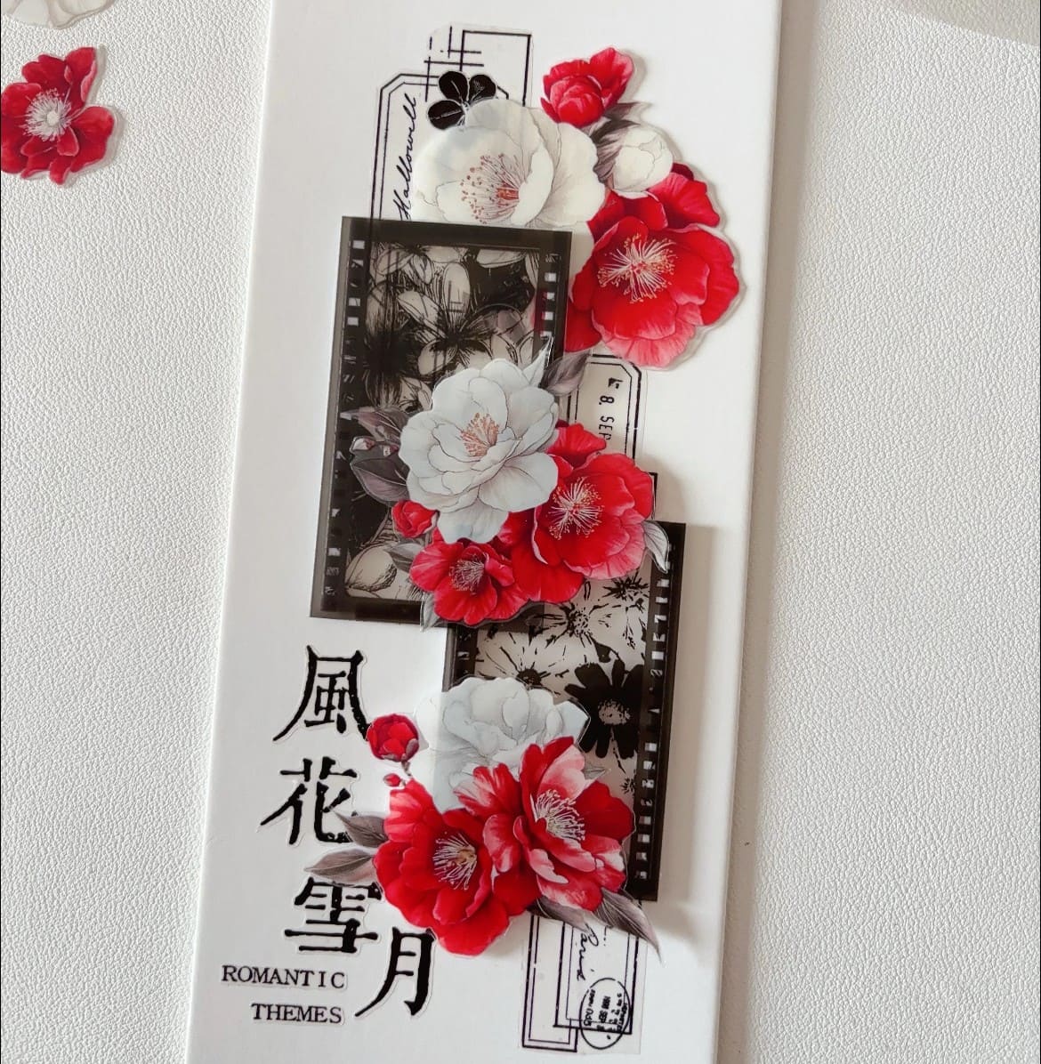 Red and White Floral PET Tape
