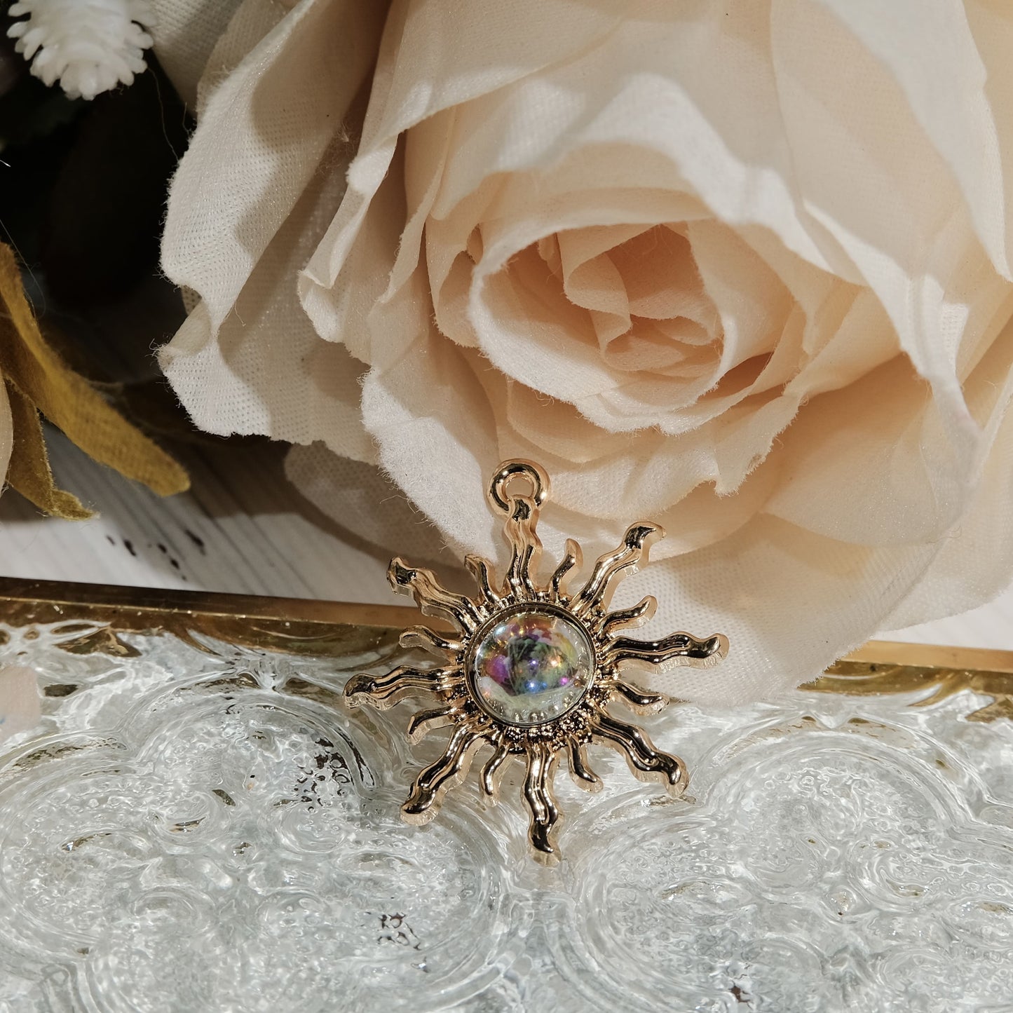 Junk Journal Baroque Sun Pendant Accessory