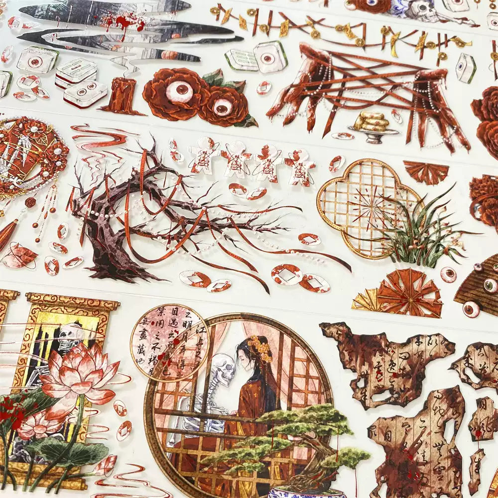 6cm*100cm Festive Skull One Cycle PET Tape