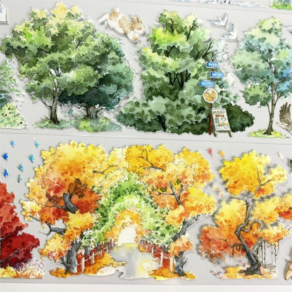 One Cycle Trees Through the Seasons PET Tape