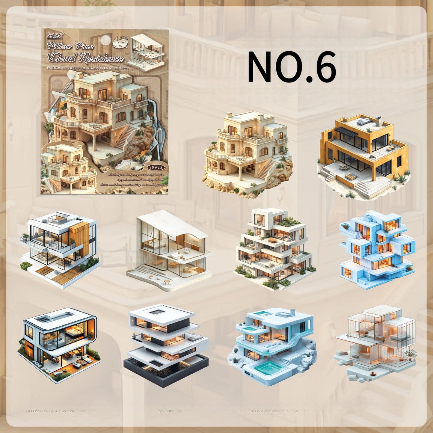 Luxury mansion sticker – decorative scrapbooking and journaling