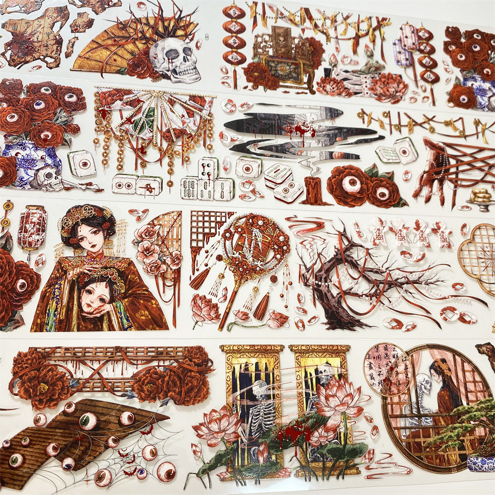 6cm*100cm Festive Skull One Cycle PET Tape