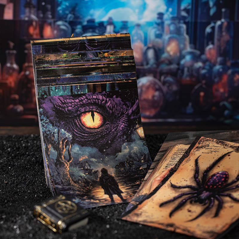 50PCS Witch Theme Scrapbook Paper