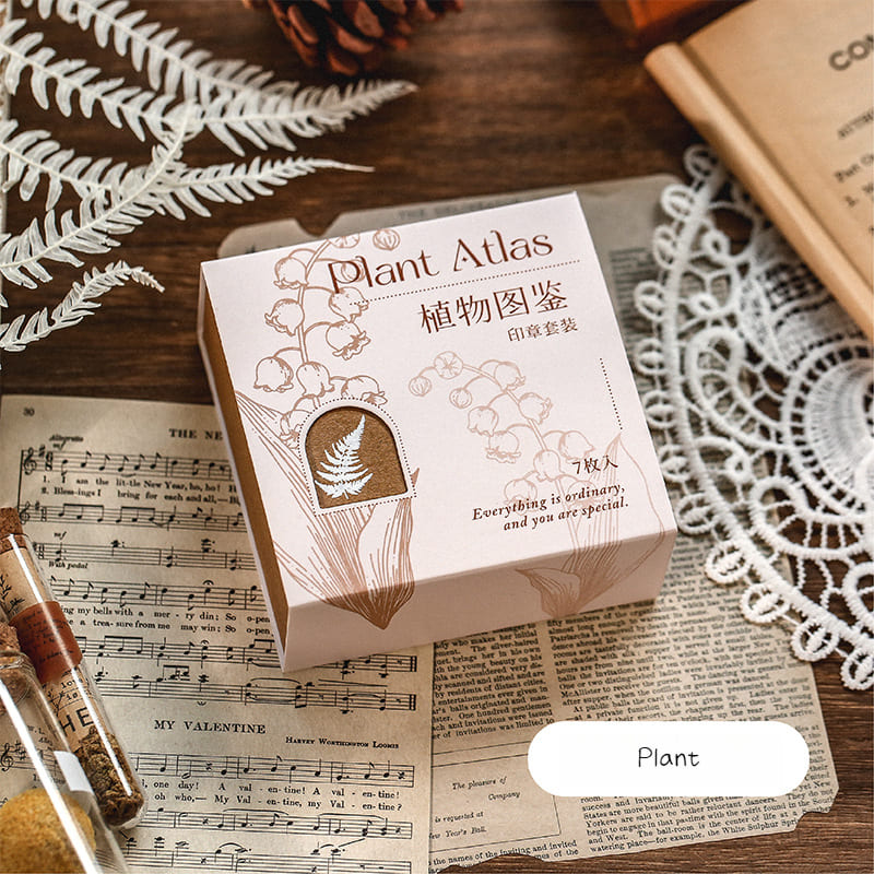 7PCS Romantic Series Wooden Stamp