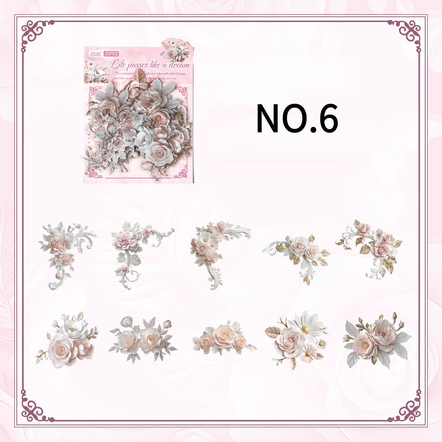 Vintage Floral PET Stickers