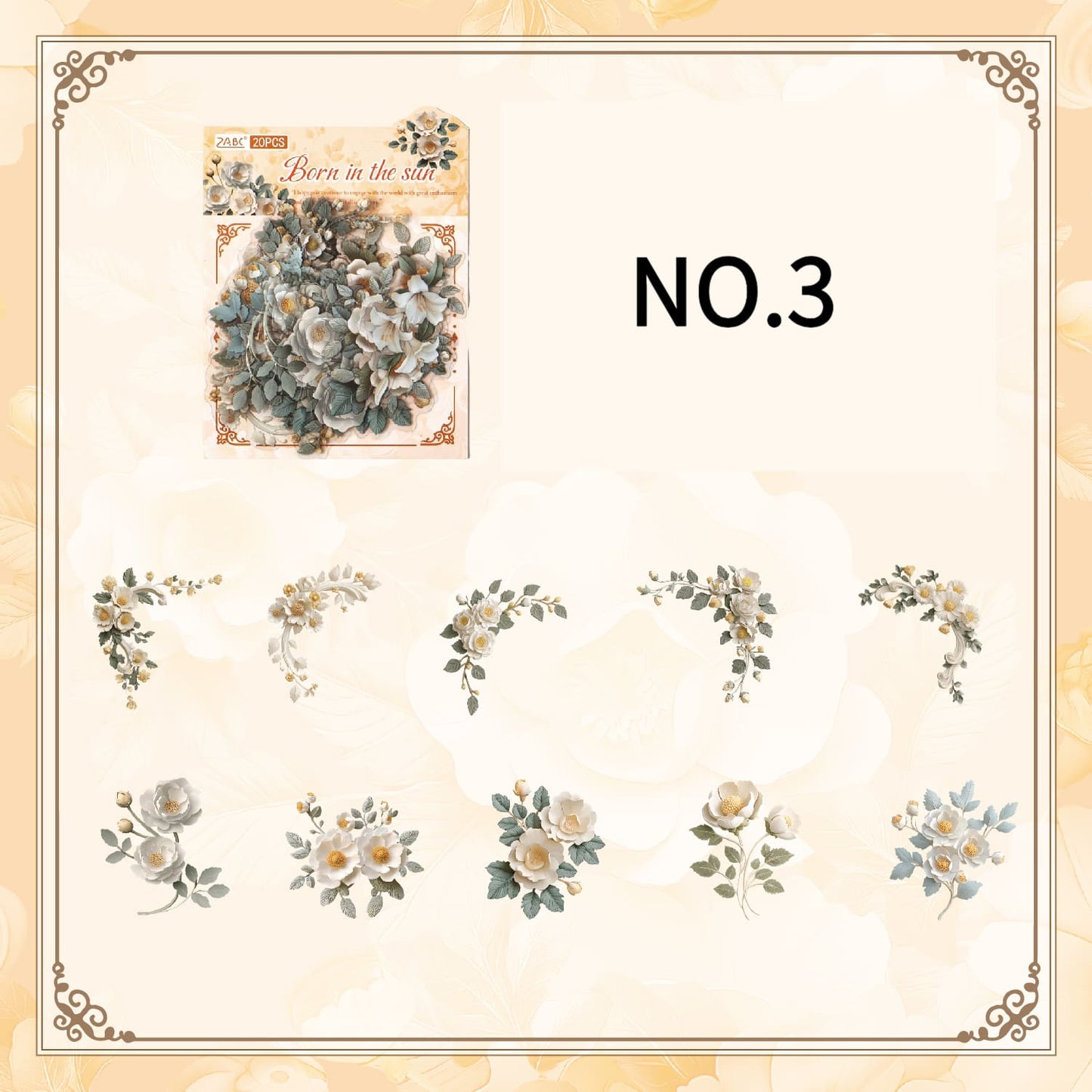 Vintage Floral PET Stickers