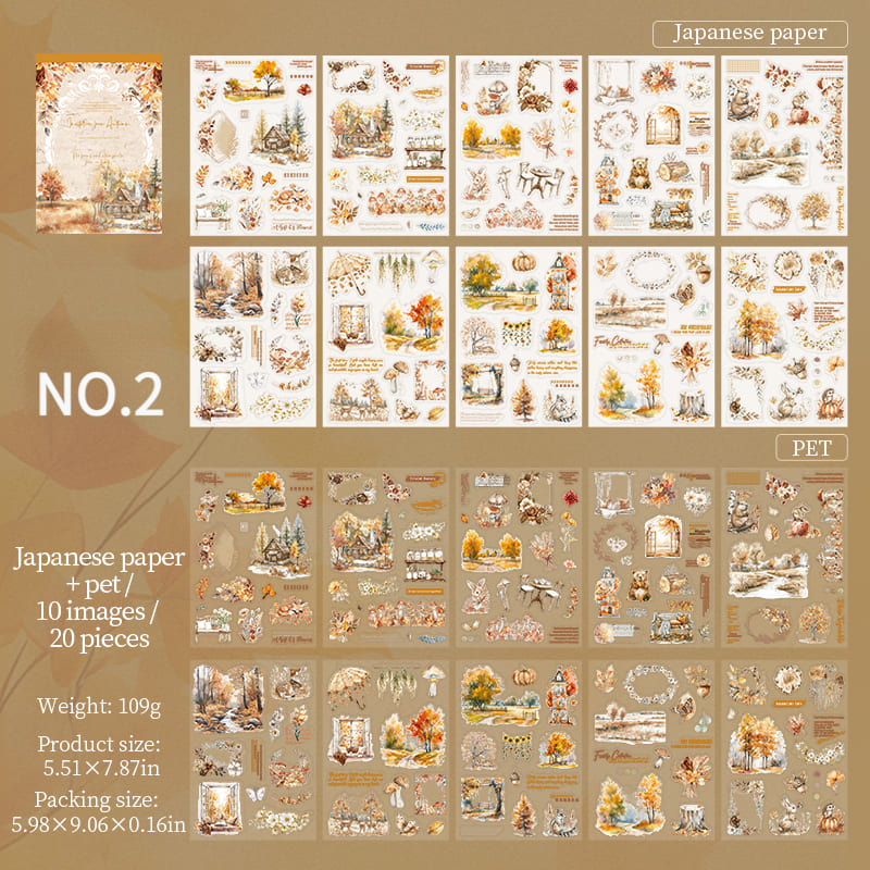 Autumn Theme Large Die-Cut Sticker Book