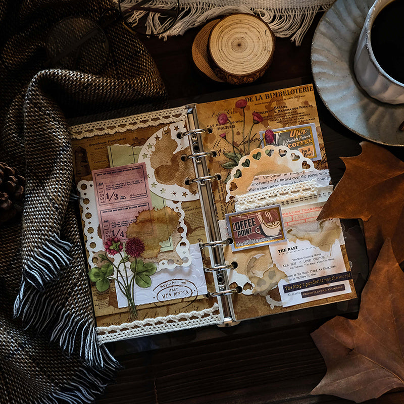 Vintage Coffee Stain Junk Journal Kit