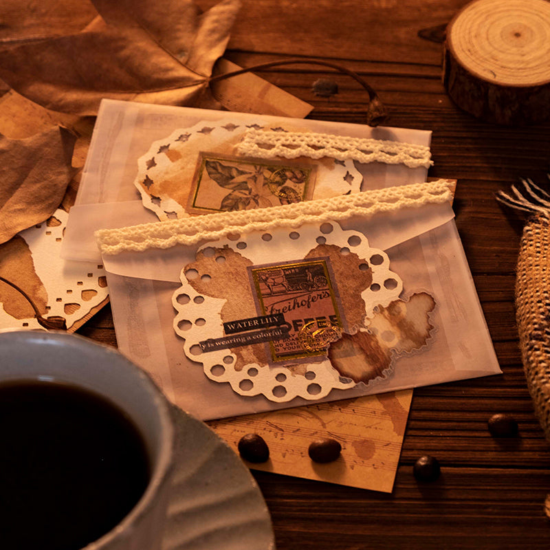Vintage Coffee Stain Junk Journal Kit
