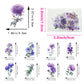 50PCS Purple Flower Stickers Pack