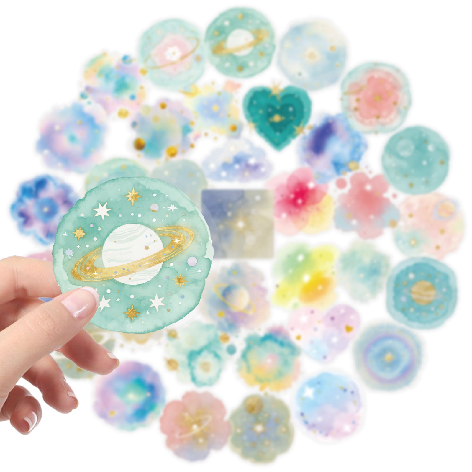 Moon and stars stickers aesthetic journaling set