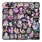 50PCS Gothic Dark Purple Sticker Pack